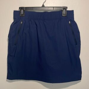 Eddie Bauer- Navy Blue Athletic Skirt Skort Shorts Underneath Zip Pockets Size 8